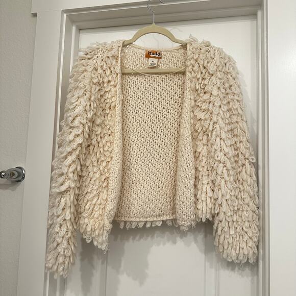 Vintage MUDD Loopy Knit Cardigan in Cream Size XL - Picture 1 of 3